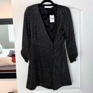 ASTR Metallic Dot Wrap Front Dress - NWT